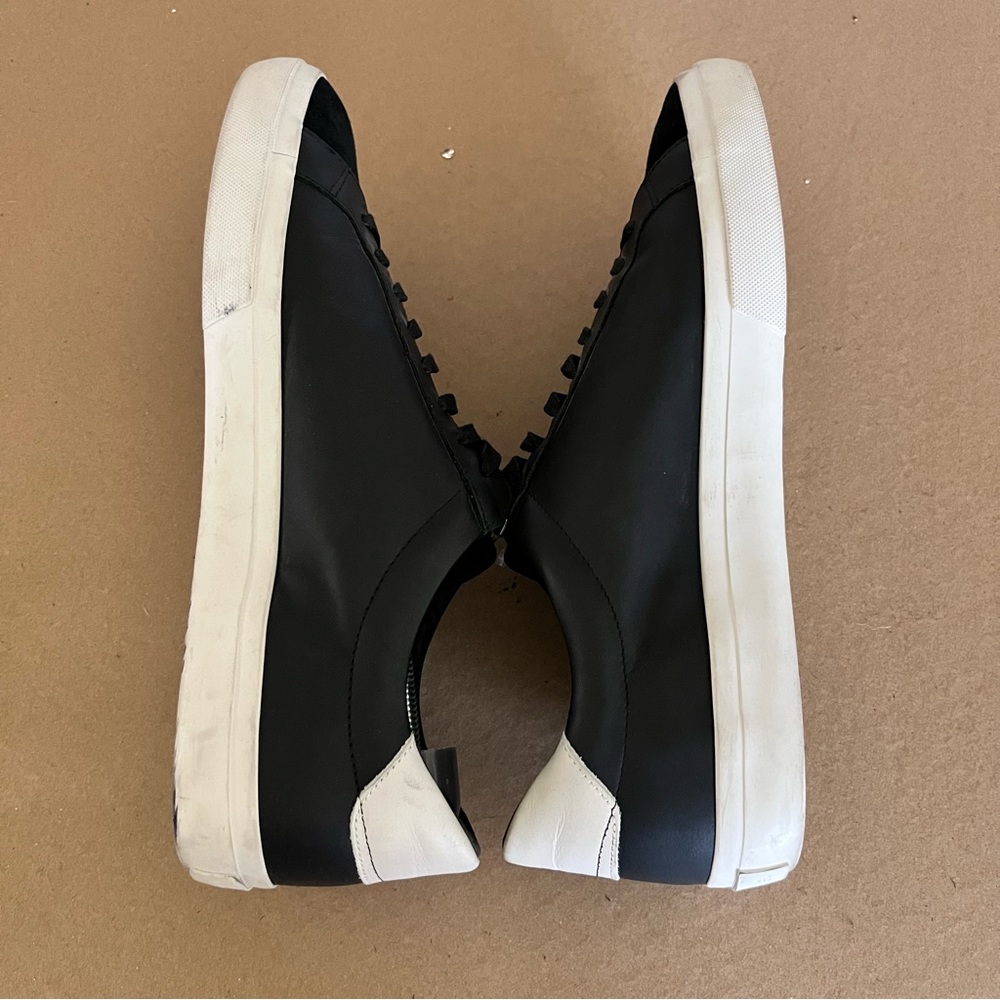 VINCE Men's Leather Low Top Contrast Seanker - Picture 5 of 8